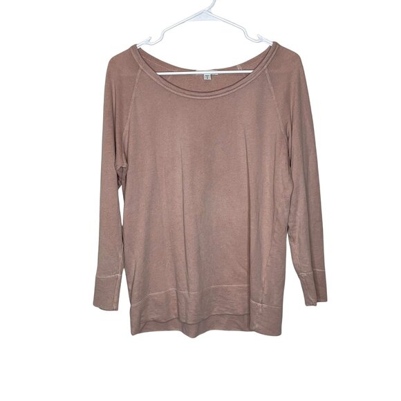 James Perse Womens Pink Long-Sleeve Supima Cotton Top Size M - Picture 1 of 10